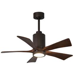 42" Patricia-5 Textured Bronze and Walnut LED Ceiling Fan