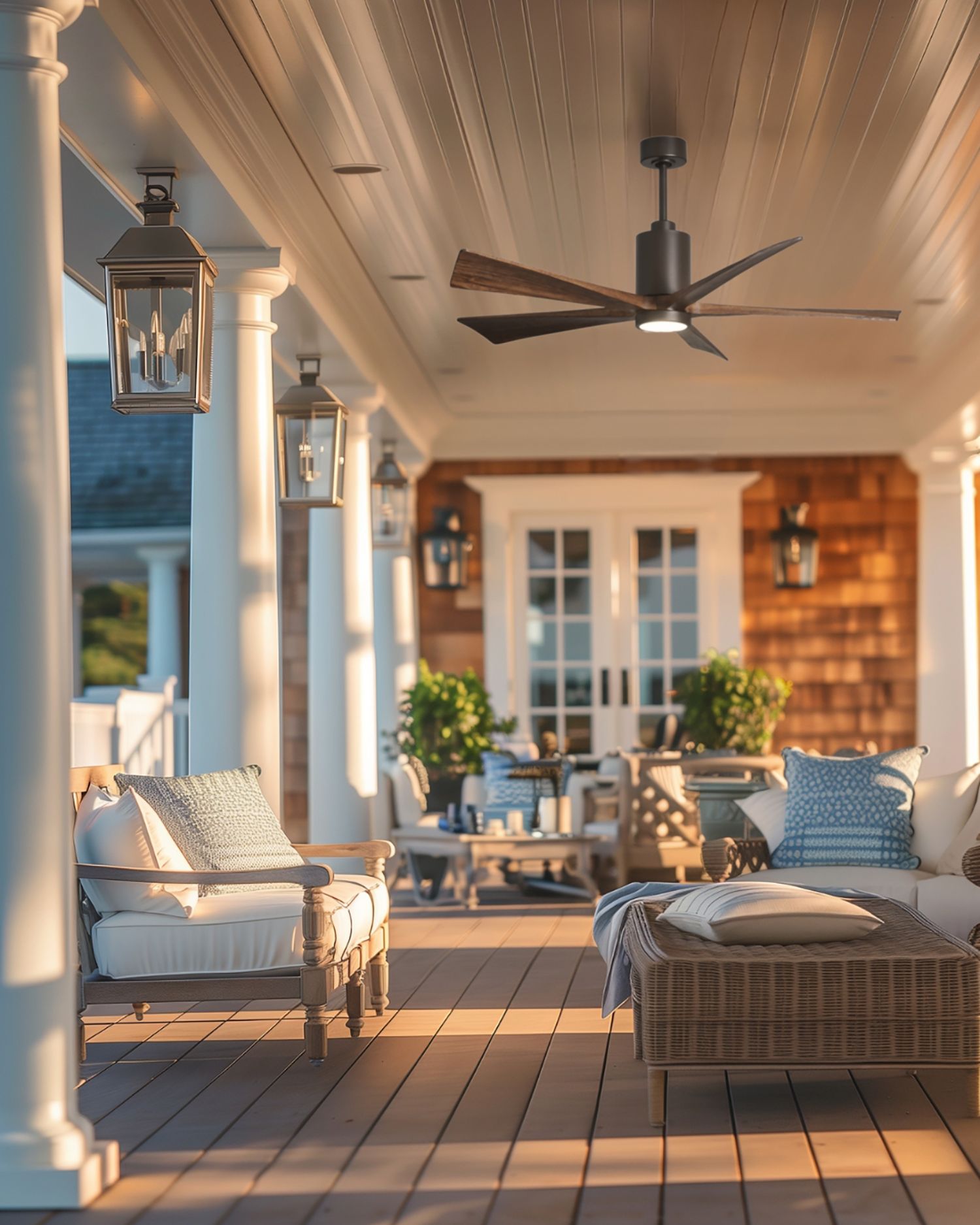 Image 4 42" Patricia-5 Textured Bronze and Walnut LED Ceiling Fan more views