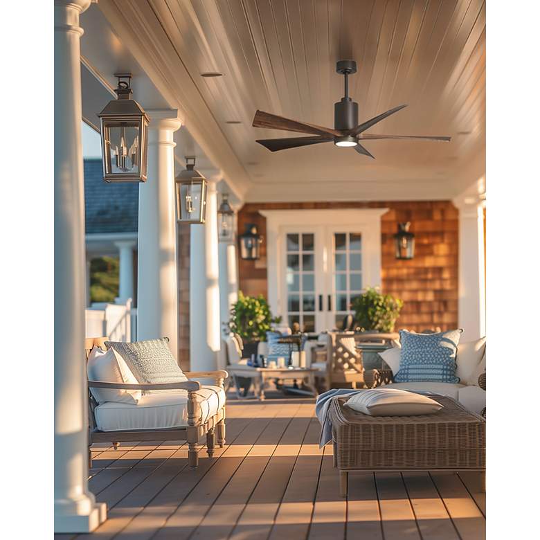 Image 4 42" Patricia-5 Textured Bronze and Walnut LED Ceiling Fan more views
