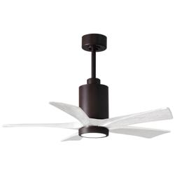 42" Patricia-5 Textured Bronze and White LED Ceiling Fan