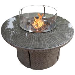 42&quot; Round Outdoor Weave Top Fire Table