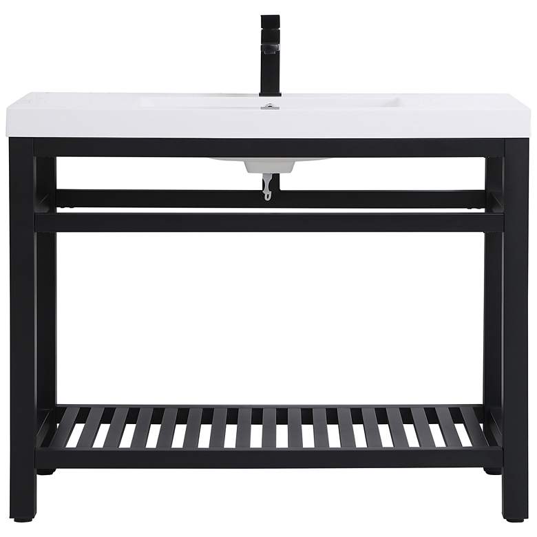 Image 1 42 Inch Single Bathroom Metal Vanity In Black