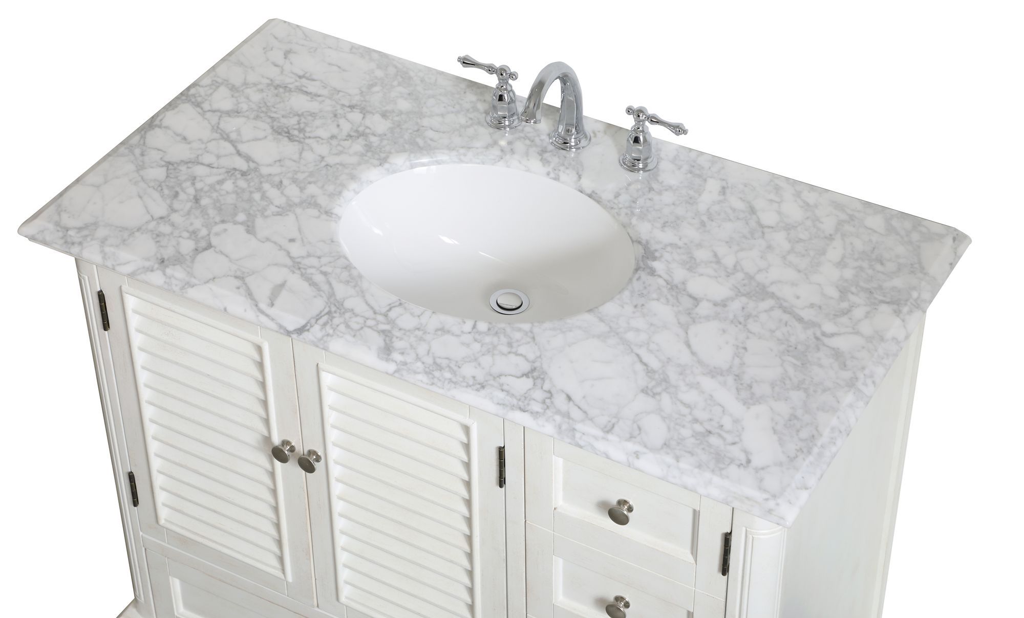 42 Inch Single Bathroom Vanity In Antique White