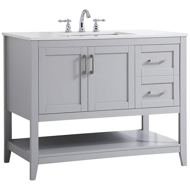 Image 2 42 Inch Single Bathroom Vanity In Grey