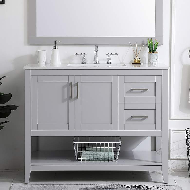 Image 1 42 Inch Single Bathroom Vanity In Grey