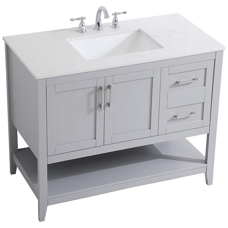 Image 3 42 Inch Single Bathroom Vanity In Grey more views