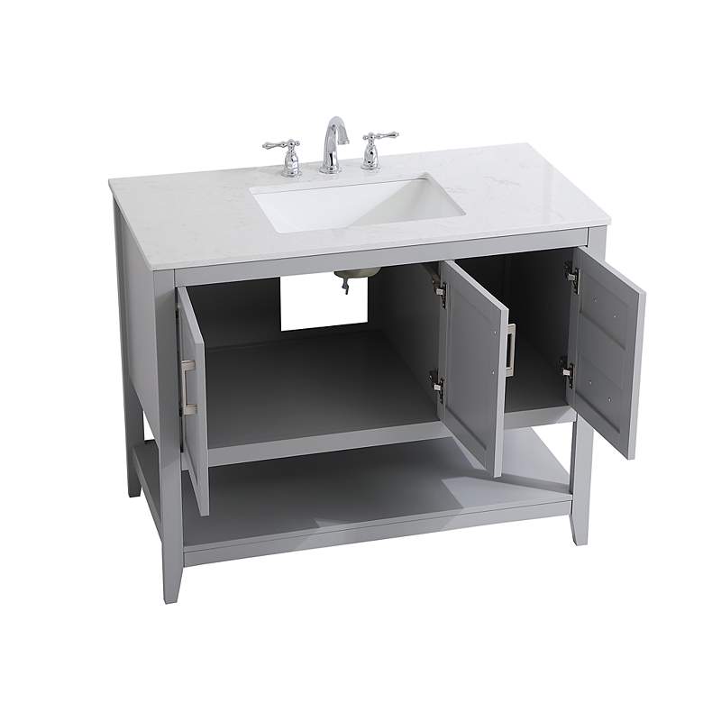 Image 4 42 Inch Single Bathroom Vanity In Grey more views