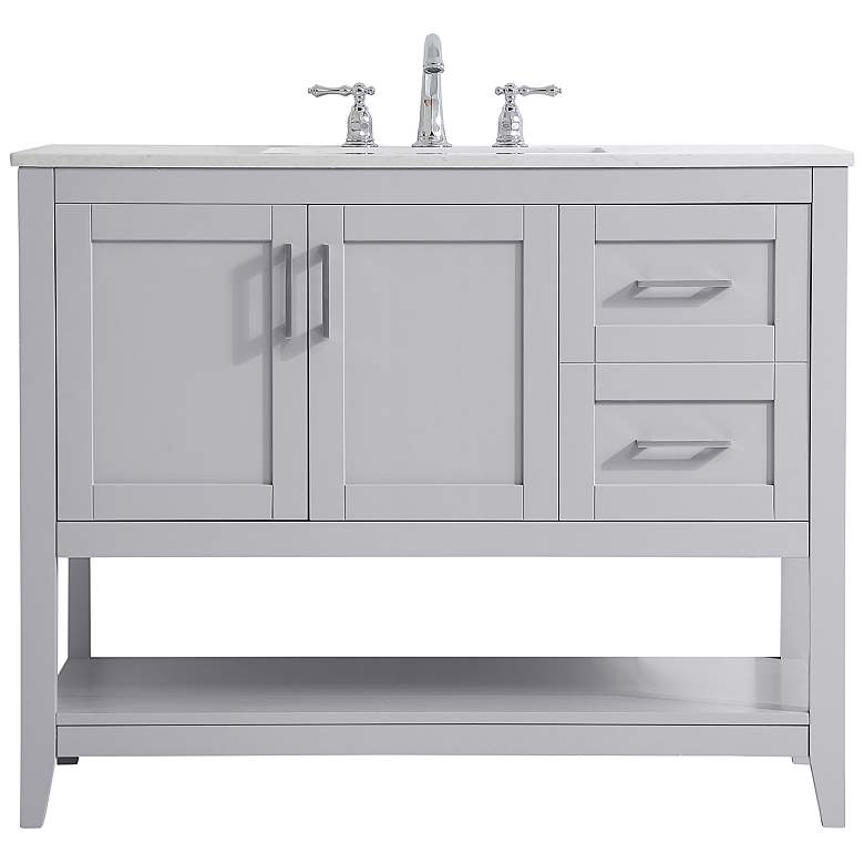 Image 5 42 Inch Single Bathroom Vanity In Grey more views