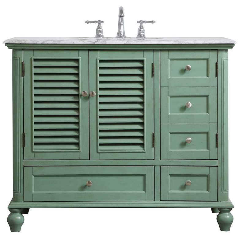 Image 1 42 Inch Single Bathroom Vanity In Vintage Mint