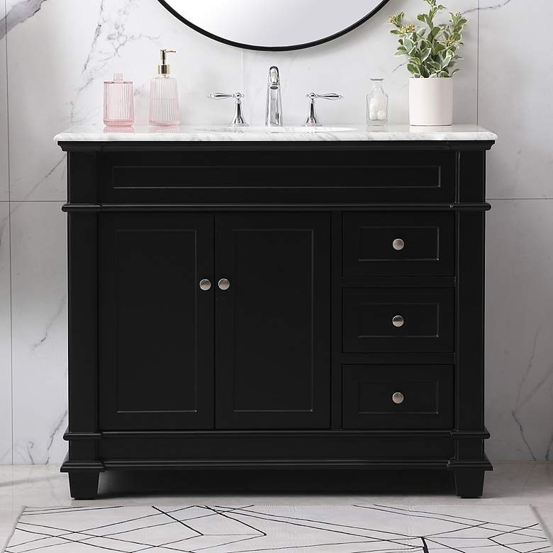 Image 1 42 Inch Single Bathroom Vanity Set In Black