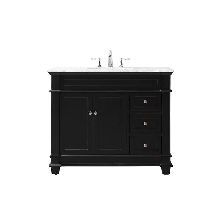 Image 3 42 Inch Single Bathroom Vanity Set In Black more views