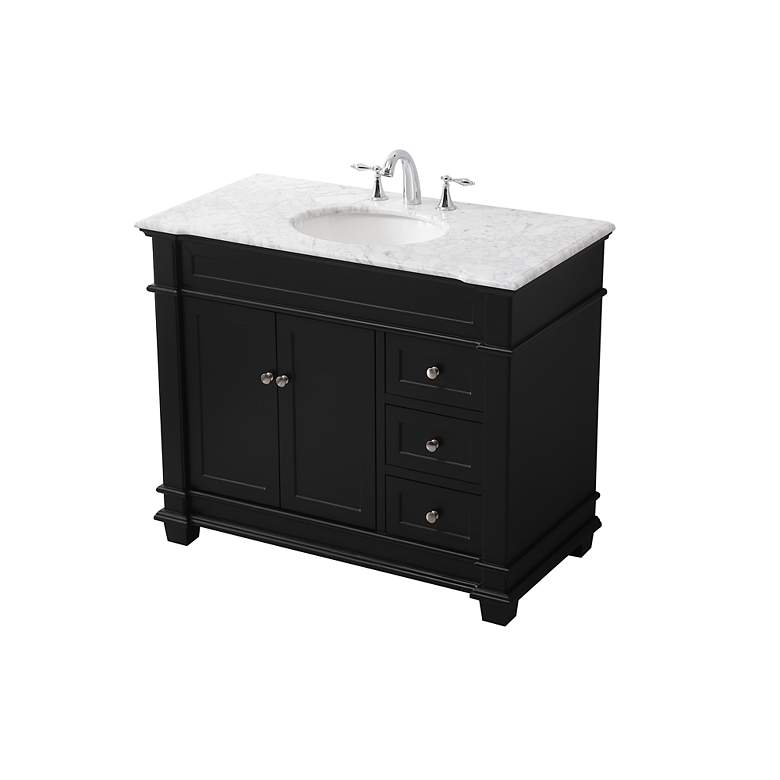 Image 5 42 Inch Single Bathroom Vanity Set In Black more views