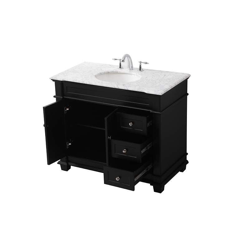Image 6 42 Inch Single Bathroom Vanity Set In Black more views