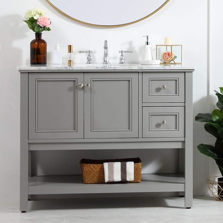 Image 1 42 Inch Single Bathroom Vanity Set In Grey