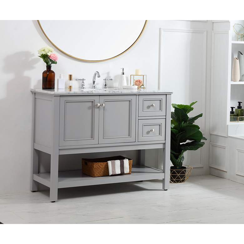 Image 3 42 Inch Single Bathroom Vanity Set In Grey more views