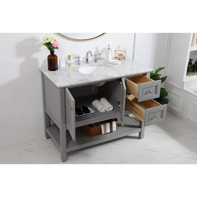Image 4 42 Inch Single Bathroom Vanity Set In Grey more views