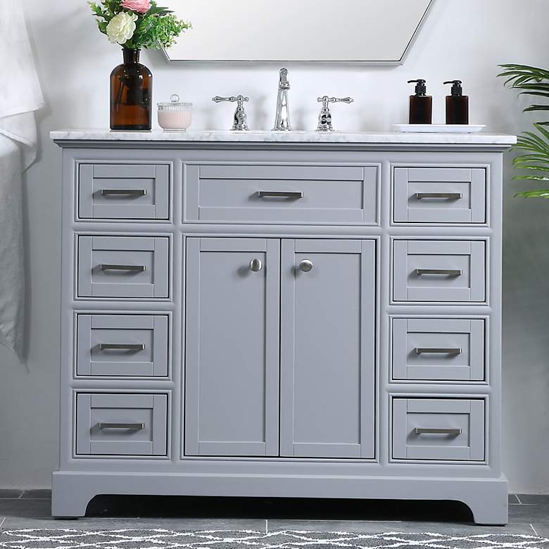 Image 1 42 Inch Single Bathroom Vanity Set In Light Grey