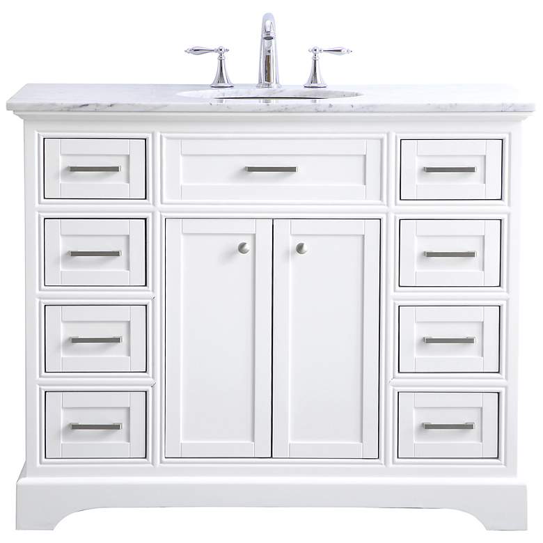 Image 2 42 Inch Single Bathroom Vanity Set In White