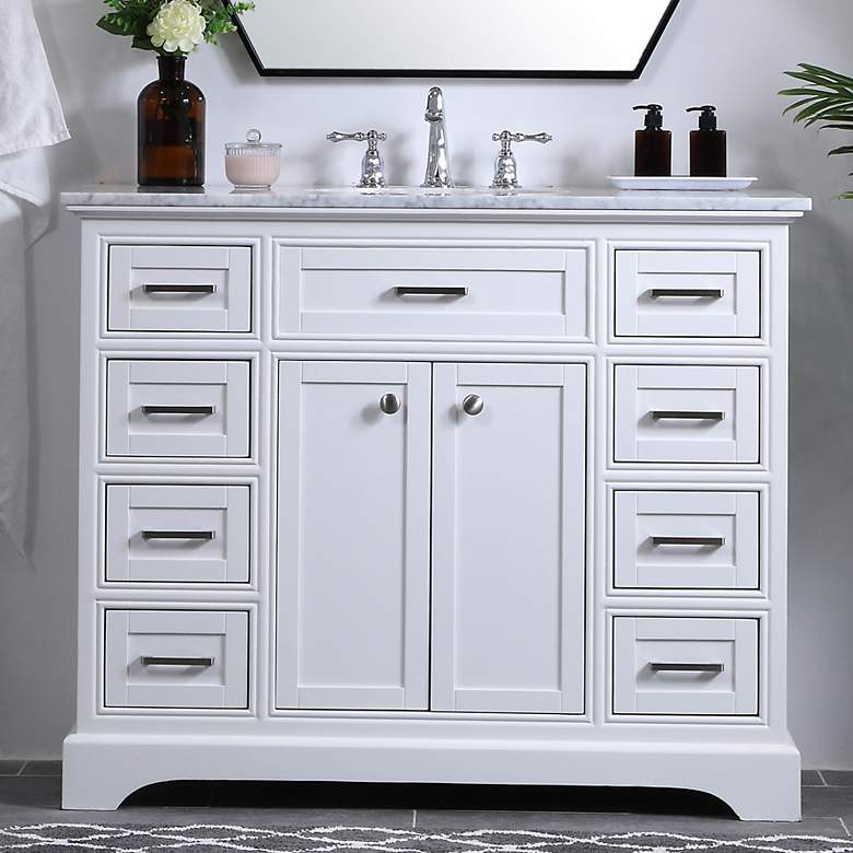 Image 1 42 Inch Single Bathroom Vanity Set In White
