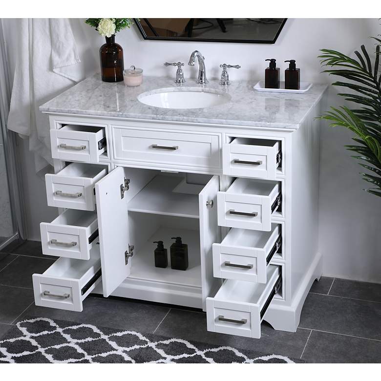 Image 3 42 Inch Single Bathroom Vanity Set In White more views