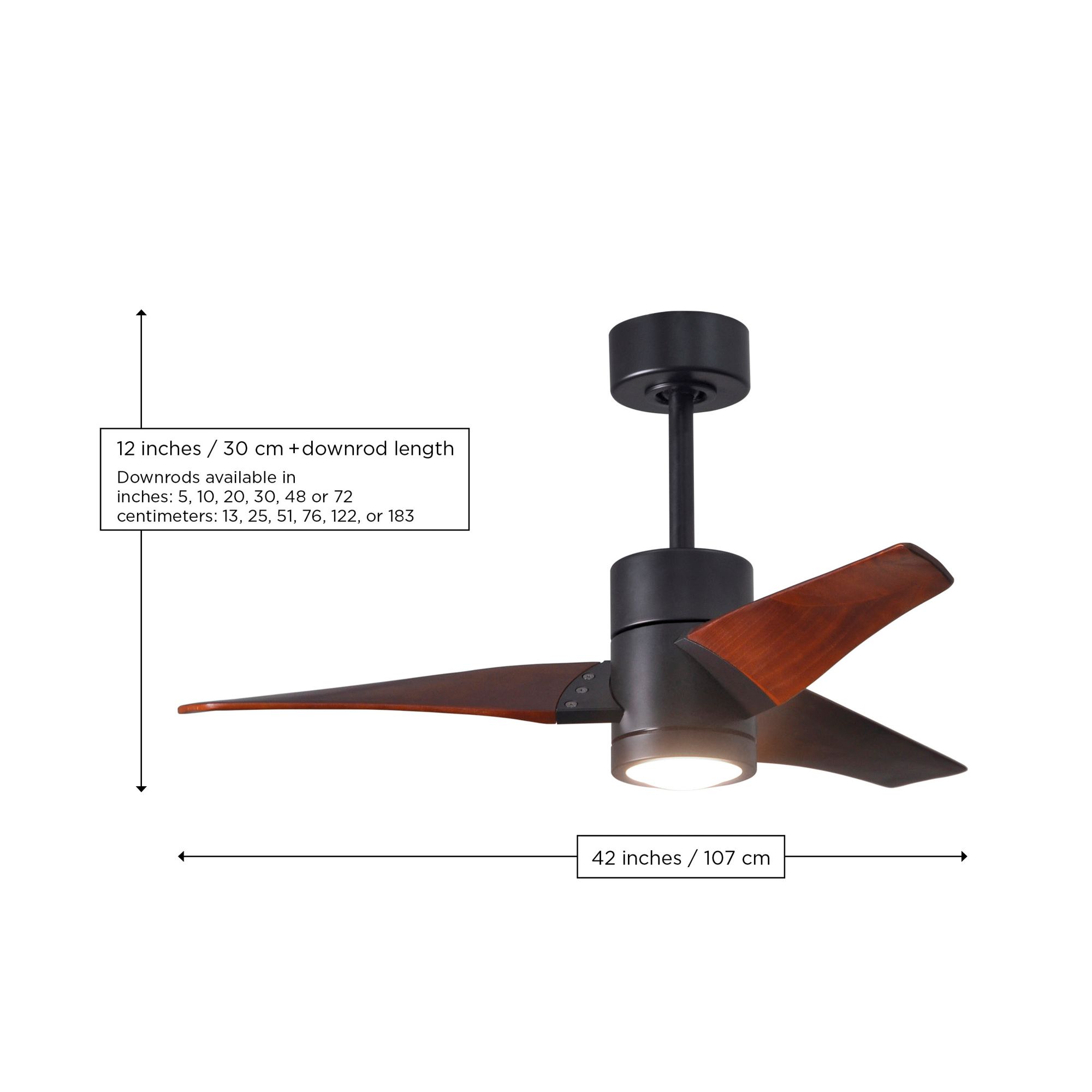 Image 3 42" Super Janet Bronze LED Ceiling Fan with Walnut Blades more views