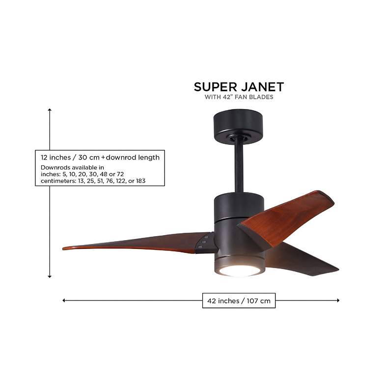 Image 2 42" Super Janet Brushed Nickel and Black LED Ceiling Fan more views