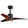 42" Super Janet Matte Black LED Ceiling Fan w/ Walnut Blades