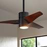 1_42" Super Janet Matte Black LED Ceiling Fan w/ Walnut Blades