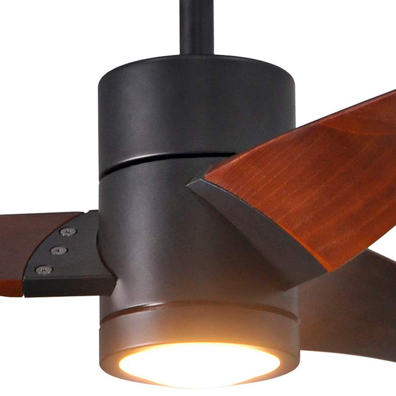 Image 3 42" Super Janet Matte Black LED Ceiling Fan w/ Walnut Blades more views