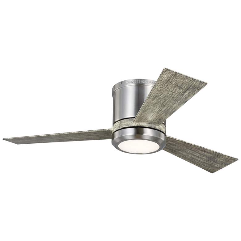 Image 2 42" Visual Comfort Clarity Max Brushed Steel Hugger Fan with Remote