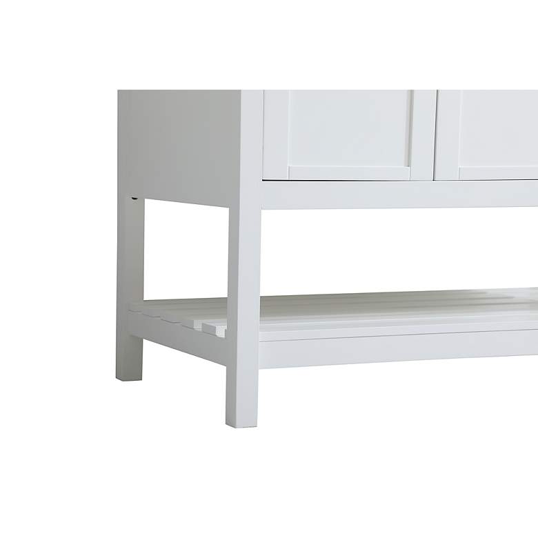Image 7 42-Inch White Single Sink Bathroom Vanity With Carrara White Marble Top more views
