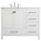 42-Inch White Single Sink Bathroom Vanity with Carrara White Marble Top
