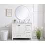 4_42-Inch White Single Sink Bathroom Vanity with Carrara White Marble Top more views