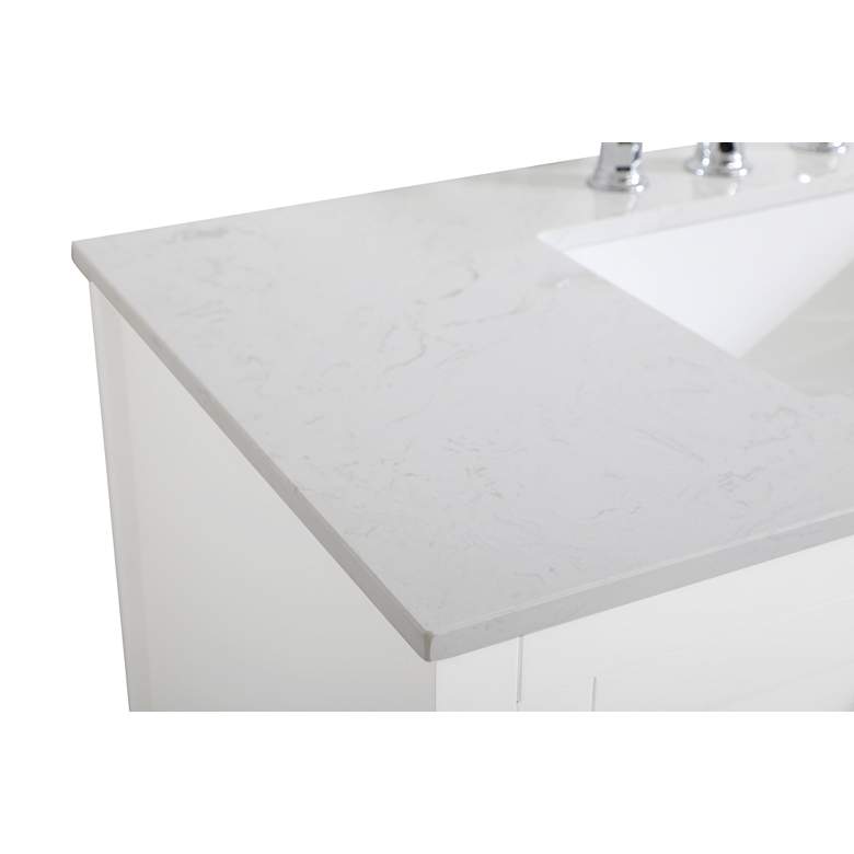 Image 5 42-Inch White Single Sink Bathroom Vanity With White Calacatta Quartz Top more views