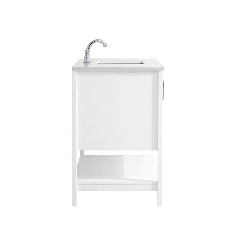 Image 7 42-Inch White Single Sink Bathroom Vanity With White Calacatta Quartz Top more views