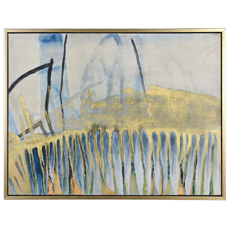 Image 1 42" x 32" Austin Allen James Abstract Painting 2 Gold Frame Wall