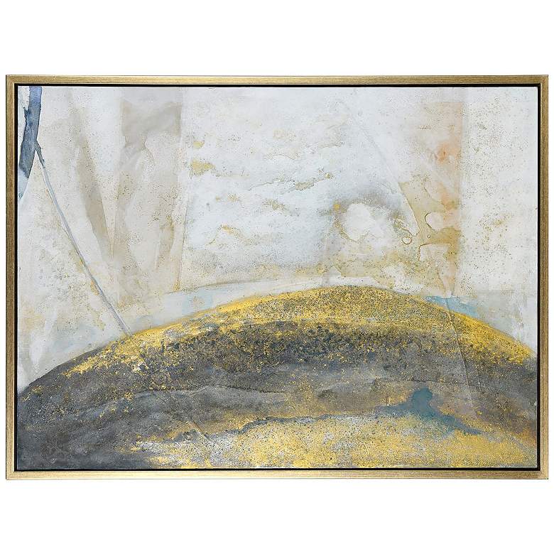 Image 1 42" x 32" Austin Allen James Abstract Painting 7 Gold Frame Wall
