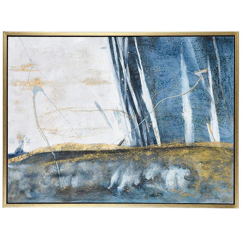 Image 1 42" x 32" Austin Allen James Abstract Painting 8 Gold Frame Wall