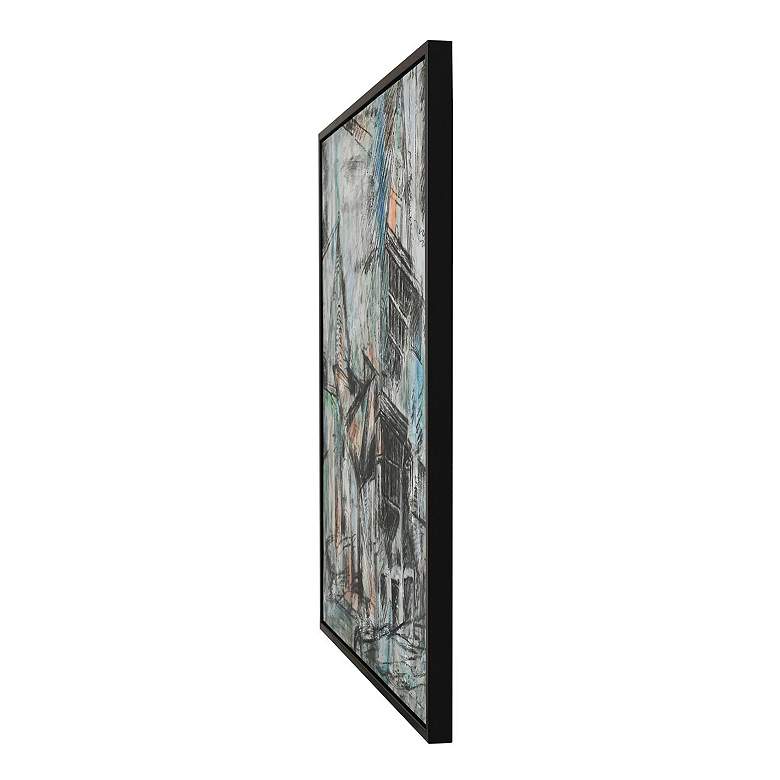 Image 3 42" x 42" Streetside Sketch Black Frame Hand Painted Canvas Wall  more views