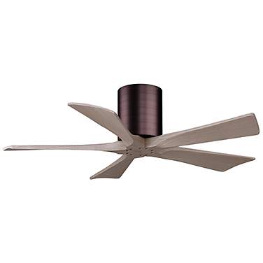 42" Irene-5H Brushed Bronze and Gray Ash Ceiling Fan