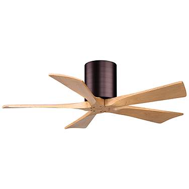 42" Irene-5H Brushed Bronze and Light Maple Ceiling Fan