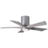 42" Irene-5HLK Nickel 5-Blade LED Damp Hugger Ceiling Fan with Remote