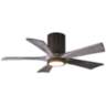 42" Irene-5HLK Textured Bronze LED Damp Hugger Ceiling Fan with Remote