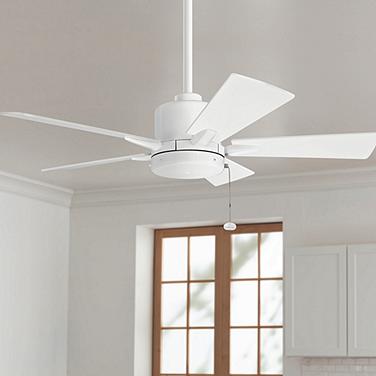 42" Kichler Bowen Matte White Pull Chain Ceiling Fan