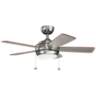 42" Kichler Starkk Polished Nickel LED Ceiling Fan with Pull Chain
