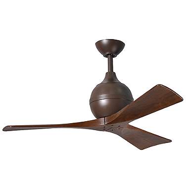 42" Matthews Irene 3 Textured Bronze and Walnut Remote Ceiling Fan