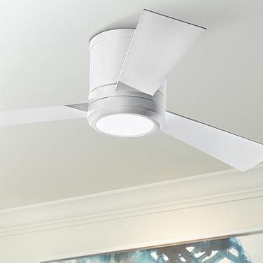 42" Visual Comfort Clarity II Matte White LED Hugger Fan with Remote