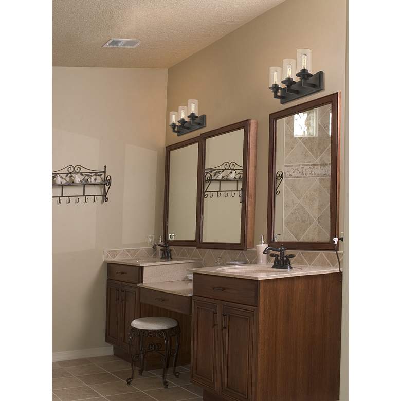 Image 1 Z-Lite Savannah 23" Wide Bronze 3-Light Bath Vanity Light in scene
