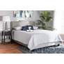 1_Baxton Studio Benjen Grey Velvet Fabric Upholstered Queen Size Panel Bed in scene