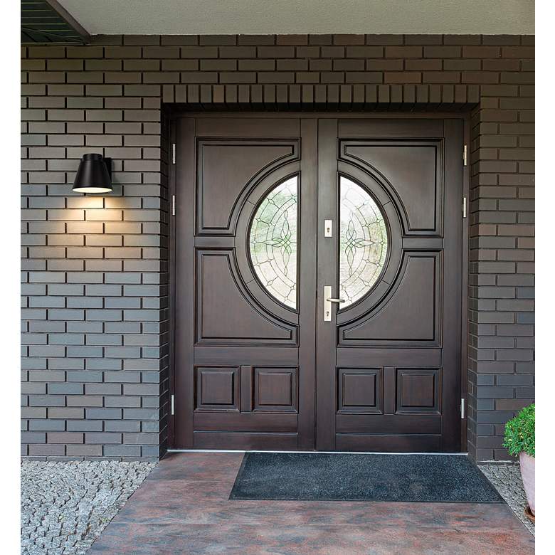 Image 1 Asher 5" High Rubbed Bronze LED Outdoor Wall Light in scene